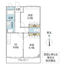サンプレイスK 2DKの間取図画像