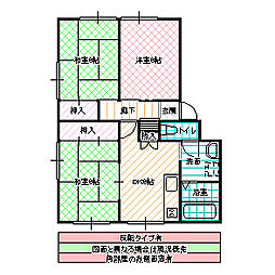 レイクヒルズ 3DKの間取図画像