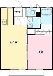 サンライフ元吉田 1LDKの間取図画像