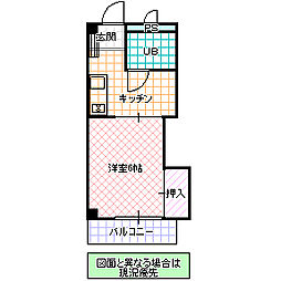 プレリ西大島 1Kの間取図画像