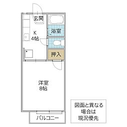 アネックス・デムスB 1Kの間取図画像