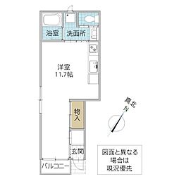 レーガベーネ渡里 101号室 1階ワンルームの間取り