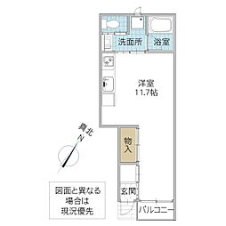 レーガベーネ渡里W ワンルームの間取図画像