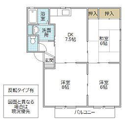シャルルグランデC 3DKの間取図画像