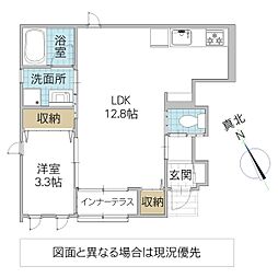 レーガベーネ千波町A棟 1LDKの間取図画像