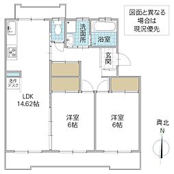 パークテラス長堀4号館 2LDKの間取図画像
