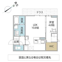 ラピス・ブルー 101号室 1階1LDKの間取り