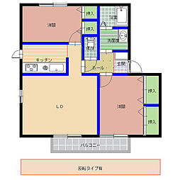 メゾン・シャルムF棟 2LDKの間取図画像