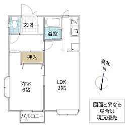 コーポタカハシ 1LDKの間取図画像