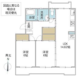 パークテラス長堀4号館 2LDKの間取図画像