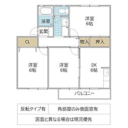 ソシアB 3DKの間取図画像