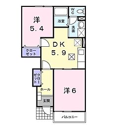 間取図画像 2DK