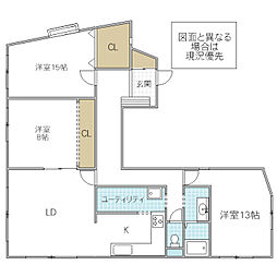 アーバンティ備前 3LDKの間取図画像
