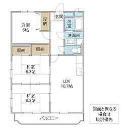 アムール 3LDKの間取図画像
