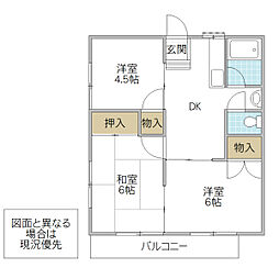 メモリアルレジデンスA 3DKの間取図画像