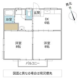 イーストコーポA 2DKの間取図画像