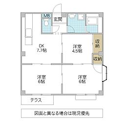 メープルファーム照山1 3DKの間取図画像