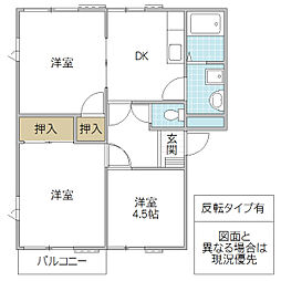 シャトーレファミールD 3DKの間取図画像