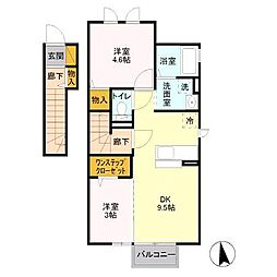 ディアーナ2 2DKの間取図画像