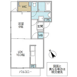ユーアンドミーレジデンス東赤塚 1LDKの間取図画像