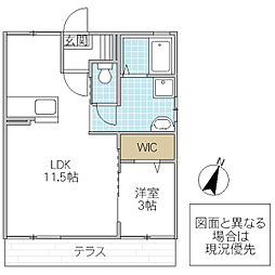セントラルコーポA 1LDKの間取図画像