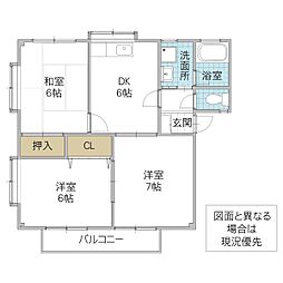 ikハイツ 3DKの間取図画像