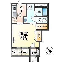 サンコート 1Kの間取図画像