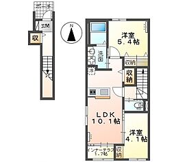 メゾンド・ソレイユ 2LDKの間取図画像