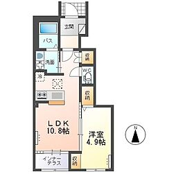 メゾンド・ソレイユ 1LDKの間取図画像