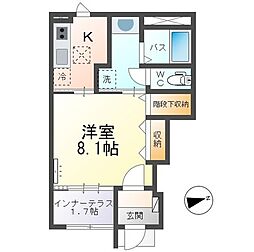 Kusturica 1Kの間取図画像