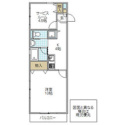 フローラ新荘 1SKの間取図画像