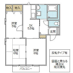 プリマベラ元吉田 3DKの間取図画像