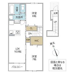 ミルト・フィーレ 2LDKの間取図画像