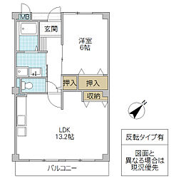 ニューマリッチグラディオOTUNA 1LDKの間取図画像