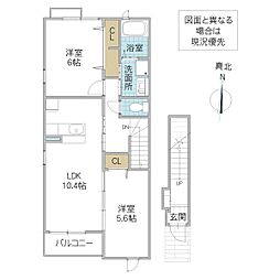 クレメント 2LDKの間取図画像