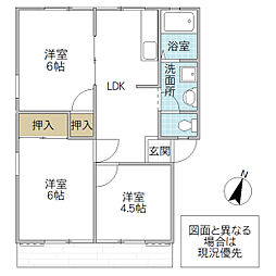 ビューコート見和A棟 3LDKの間取図画像