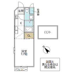 ブリックハイツ見川 ワンルームの間取図画像