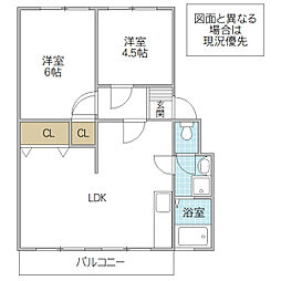 武田マンション 2LDKの間取図画像