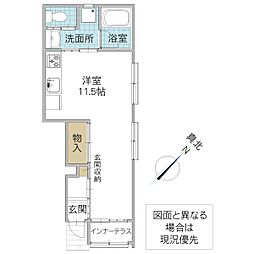 レーガベーネ勝田本町 V ワンルームの間取図画像