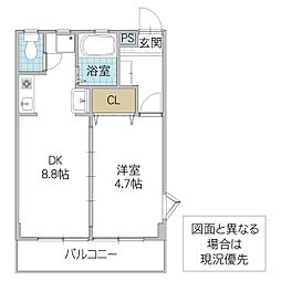 参番館 1DKの間取図画像