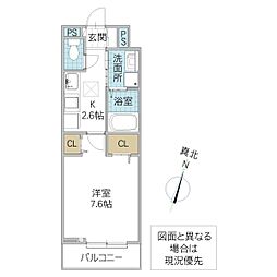ヒカルサひたちなか 1Kの間取図画像