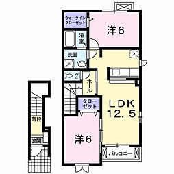 セントラルアンジュ2 2LDKの間取図画像