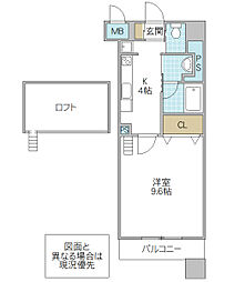 フォーライフネオ水戸 1Kの間取図画像