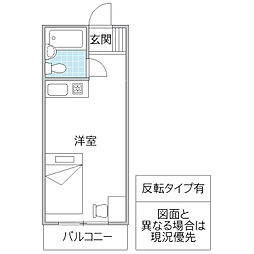 ロイヤルヒルズ高野 ワンルームの間取図画像