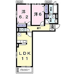 サンノーヴァ 2LDKの間取図画像