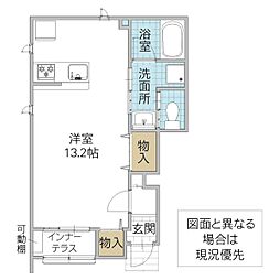レーガベーネ勝田本町 VI ワンルームの間取図画像
