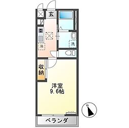 KY キューブ(KY CUBE) 1Kの間取図画像