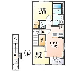 KY トリニティ(KY Trinity) 2LDKの間取図画像