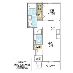 ヴィラH.S 1LDKの間取図画像