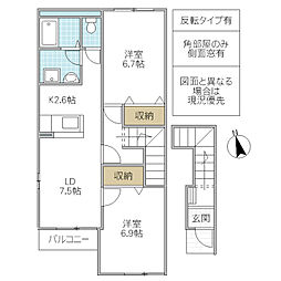 アン・レーヴ 2LDKの間取図画像